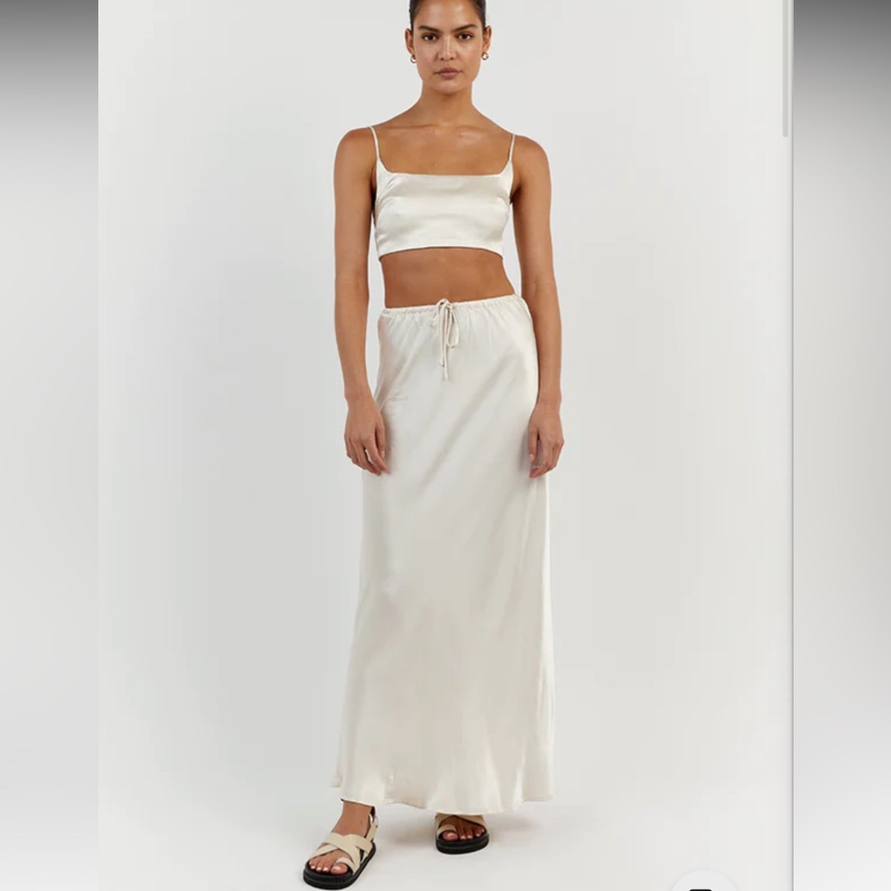 DISSH Pearl Satin Set - Pearl Crop Top and Skirt - Size AUS 2 *NWT!*